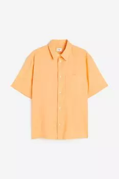 Рубашка H&M Relaxed Fit Shirt, оранжевый