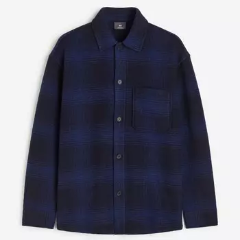 Рубашка H&M Relaxed Fit, темно-синий