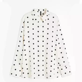 Рубашка H&M Satin, бежевый/черный