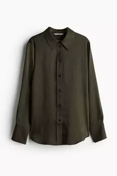 Рубашка H&M, темно-зеленый
