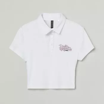 Рубашка H&M x Netflix Short Rugby, белый