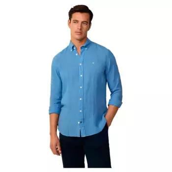 Рубашка Hackett Ess Gmd Linen Brpt, синий