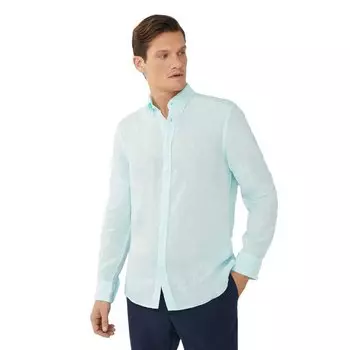 Рубашка Hackett Garment Dye Linen B, синий
