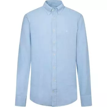 Рубашка Hackett Garment Dyed Linen B, синий