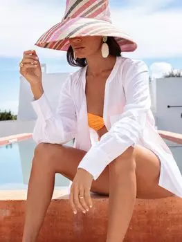 Рубашка хай-лоу с карманами спереди Ro&Zo, белая