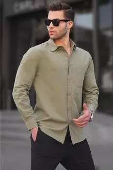 Рубашка - Хаки - Классический крой Madmext