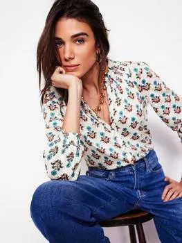 Рубашка-халат в цветочек от фэй Boden, слоновая кость/разноцветный