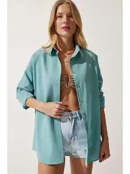 Рубашка Happiness Istanbul, бирюзовый