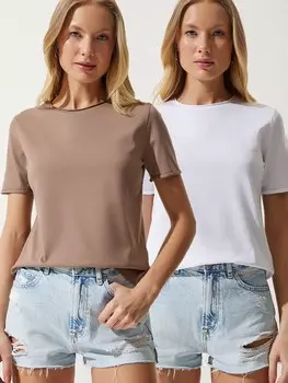 Рубашка Happiness stanbul, цвет Light brown/White