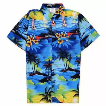 Рубашка Happy Bay The sunset classic hawaiian, разноцветный