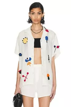 Рубашка Harago Crochet Applique, белый