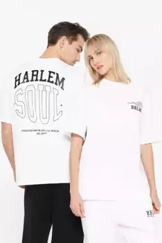 Рубашка Harlem Soul с круглым вырезом, хлопок, белый