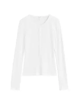 Рубашка Henley из трикотажа в рубчик rag & bone, белый