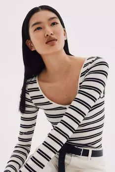 Рубашка хенли H&M, белый