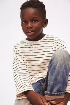Рубашка хенли H&M, бежевый