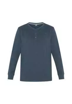 Рубашка Хенли с длинными рукавами Polo Sylt, цвет 19-4010 total eclipse