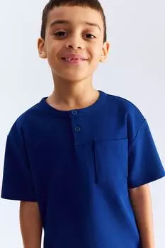 Рубашка хенли со структурой H&M, синий