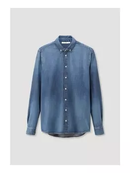 Рубашка Hessnatur Jeans Regular aus reinem Bio Denim, цвет medium blue