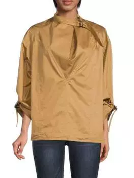 Рубашка Хлопковая Isabel Marant с язычком, camel