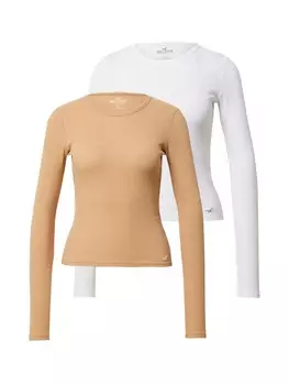 Рубашка Hollister, кэмел/белый