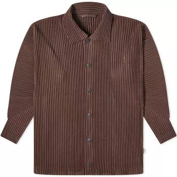 Рубашка Homme Pliss Issey Miyake Pleated Overshirt, коричневый