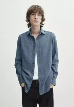 Рубашка HOUNDSTOOTH Massimo Dutti, цвет blue