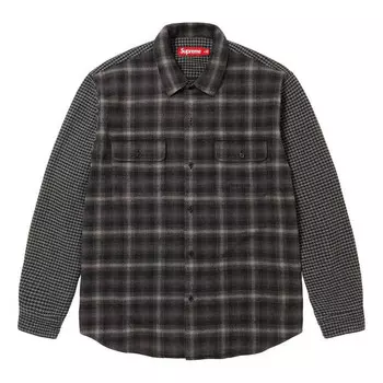 Рубашка houndstooth plaid flannel shirt 'black grey' Supreme, черный