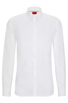 Рубашка Hugo Boss супероблегающего кроя из хлопкового жаккарда с принтом пейсли, белый