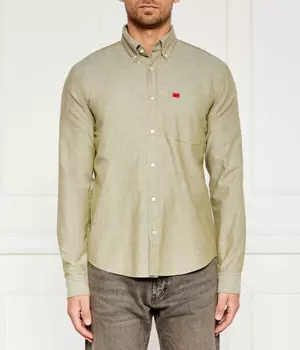 Рубашка Hugo Evito Slim Fit, зеленый