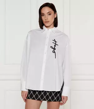 Рубашка HUGO Exifa Oversize fit, белый