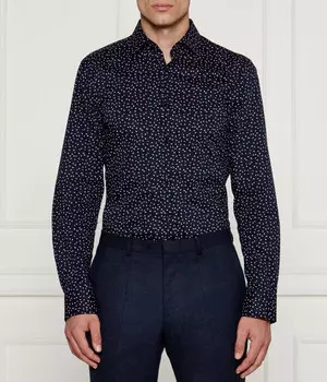 Рубашка Hugo Kenno Slim Fit с узором, синий