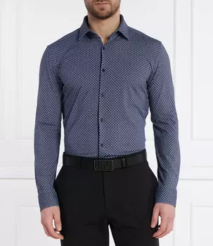Рубашка HUGO Kenno Slim Fit stretch, темно-синий