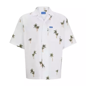 Рубашка Hugo Oversize-fit In Printed Cotton Poplin, белый