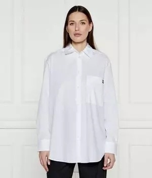 Рубашка Hugo Oversize с карманом, белый
