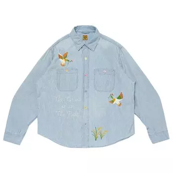 Рубашка Human Made Chambray Work Shirt, синий