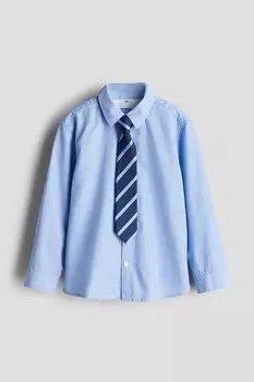 Рубашка и галстук H&M, голубой
