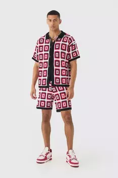 Рубашка и шорты BoohooMAN свободного кроя, красный