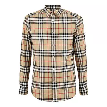 Рубашка in cotton with vintage check pattern Burberry, бежевый