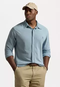 Рубашка INDIGO DYED MESH KNIT SHIRT Ralph Lauren, светло-голубой
