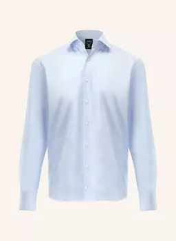 Рубашка индивидуального кроя с длинными рукавами и воротником акулы Van Laack, синий