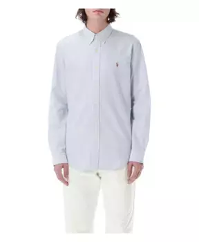 Рубашка индивидуального кроя светлые е полоски Ralph Lauren, синий