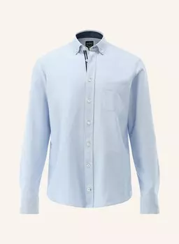 Рубашка индивидуального кроя, воротник на пуговицах с длинными рукавами Van Laack, синий