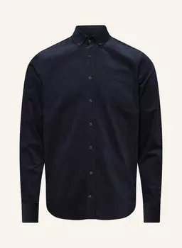 Рубашка индивидуального кроя, воротник на пуговицах с длинными рукавами Van Laack, синий