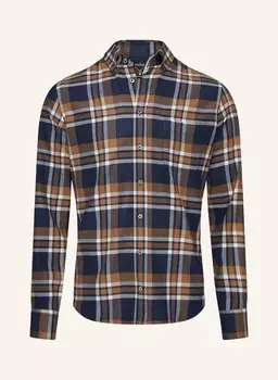 Рубашка индивидуального кроя, воротник на пуговицах с длинными рукавами Van Laack, синий