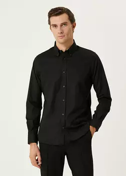Рубашка индивидуального покроя без глажки Beymen Club, черный