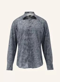 Рубашка индивидуального покроя, длинные рукава, квадратный воротник. Van Laack, синий