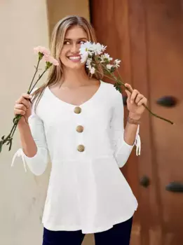 Рубашка Inspirations с рукавом 3/4 "Рубашка" Inspirationen, белый