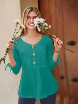 Рубашка Inspirations с рукавом 3/4 "Рубашка" Inspirationen, изумрудный