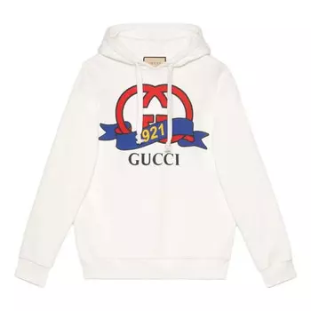 Рубашка interlocking g 1921 print sweatshirt 'white' Gucci, белый