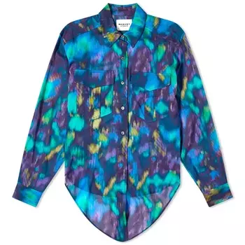 Рубашка Isabel Marant Nath Printed, синий /зеленый